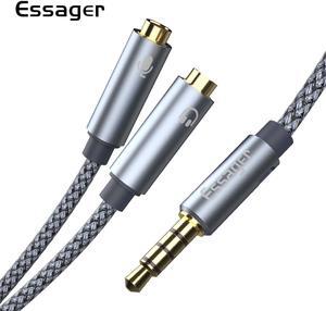 1Pcs Aux Cable for Microphone Speaker Wire Jack 3.5mm Male to 2 Female 3.5 Jack Splitter Audio Cable for Headphone Adapter
