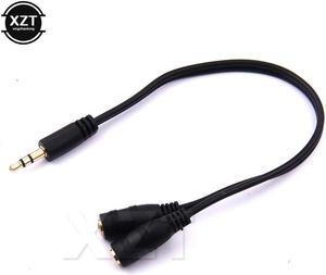 1Pcs 3.5mm Male to 2 Female Stereo Audio Y Splitter Adapter Cable w/ Volume Control 17cm Black