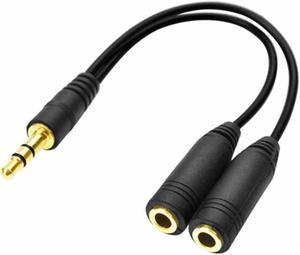1Pcs 3.5mm Y Splitter One Male to Two Female Headphone Mic Stereo Audio Adapter Cable
