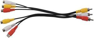 1Pcs 3 RCA Male To 6 RCA Female Splitter Power Outlet Audio Video Cable AV Adapter