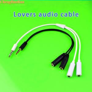 1Pcs 2 in 1 Splitter 3/4 Pole Male 3.5mm Audio Cable Adapter Earphone Headset to 2 Female Jack Headphone Mic For PC Notebook Laptop