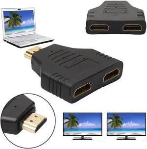 1Pcs Portable 1080P HDMI Male to 2 Female 1 In 2 Out Splitter Adapter Protector Hi Speed 1x2 HDMI Splitter Converter