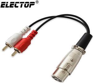 1Pcs XLR Female to 2 RCA Male Audio Cable Adapter Metal Gold plated Audio Cable Cord Y Splitter Converter For Microphone Amplifier