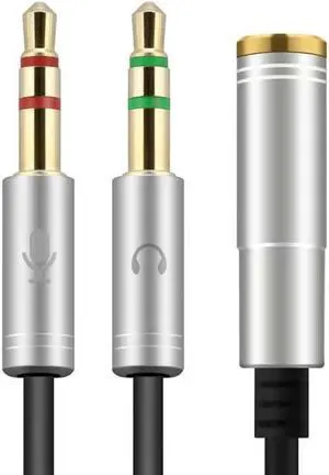 1Pcs 35cm 3.5mm Stereo Audio Male to 2 Female Headset Mic Y Splitter Cable Adapter
