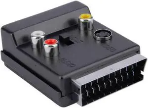 1Pcs Switchable Scart Male to Female S Video 3 RCA Audio Adapter Convector