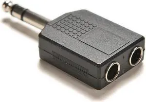 1Pcs Single Male to Female 6.35mm Dual Mono Headphone Microphone Y Splitter Converter 1/4" Stereo Audio Jack Plug Adapter
