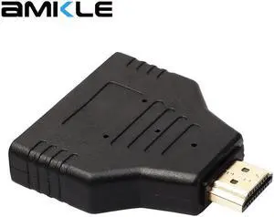 1Pcs Amkle 1080P HDMI Adapter 1in 2out Splitter HDMI Male to HDMI 2 Female Onversion Head Adapter 1.4 HDMI Switch for HDTV