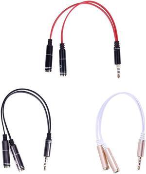 1Pcs 3.5mm Stereo Audio Male to 2 Female Headphone Mic Y Splitter Cable Adapter 3 pole Audio Cable for PC Notebook Laptop