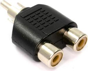 1Pcs jack Y Splitter AV Audio Video Plug Adapter 1 Male to 2 Female Converter