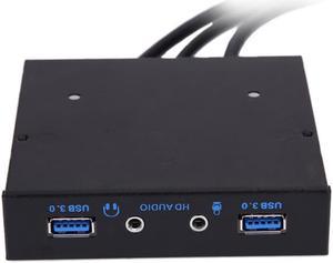 1Pcs 3.5in 20Pin to USB 3.0 4 Ports HUB with HD Audio PC Floppy Expansion Front Panel Computer Splitter Converter Adapter Connector