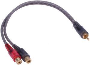 1Pcs 30cm 2 RCA Male to 1 RCA Female OFC Audio Splitter Cable Audio Converter Adapter Distributor Cord Wire Line For Car Audio System