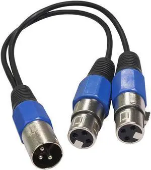 1Pcs Y Adapter One 1 X Male To Two 2 X Female Xlr Splitter Cable Lead 0.3M Short Professional Fashion Portable