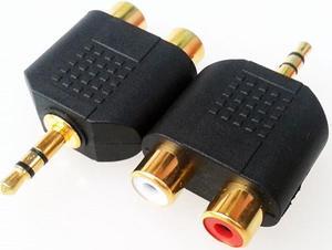 1Pcs Stereo RCA Splitter Connector 3.5 mm Male to 2 RCA Female Audio Adapter for Computer Speaker Earphone Headphone