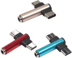 1Pcs Type C to Type C 3.5mm Aux Jack Charging Audio Adapter 2 in 1 Splitter Connector for Huawei P30 Xiaomi Mi 8 6 5X Samsung S10 Plu