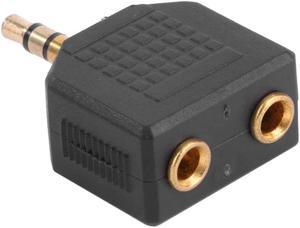 2pcs Gold Plated 3.5mm Male Stereo to Dual 3.5mm Female Jack Y Splitter Audio Adapter Converter Connector