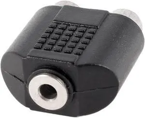 1Pcs 3.5mm Female Socket to Dual Female RCA Jack AV Adapter Splitter