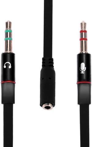 1Pcs 1 Female to 2 3.5mm Male Plug Y Splitter Stereo Mic Audio Adapter Cable