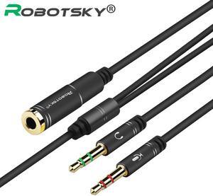 1Pcs Jack 3.5mm Audio Cable Headphone Microphone Splitter 2 Male to Female Jack 3.5 Extension Aux Cable Adapter for Phone Latpop