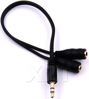 10pcs Male to Earphone Headset + Microphone Adapter turn wiring connector 3.5mm Stereo Splitter Audio