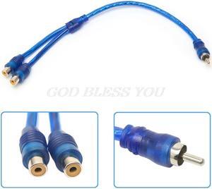 1Pcs Car MP3 Audio RCA 1 Male to 2 Female Y Splitter Cable Adapter Cord