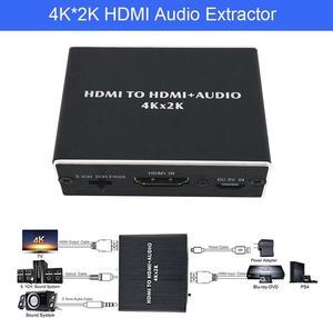 1Pcs HDMI to HDMI Audio SPDIF Converter 4K*2K HDMI Audio Extractor Splitter Adapter 3.5mm Stereo/HDMI/Optical Output Support HDCP1.4