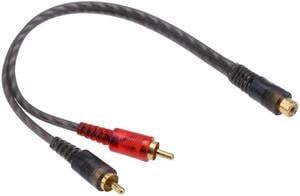 1Pcs Car Audio 1 RCA Female to 2 RCA Male Y Splitter Cable Converter Cord Adapter Cable For Car Audio System MP3 For Phone