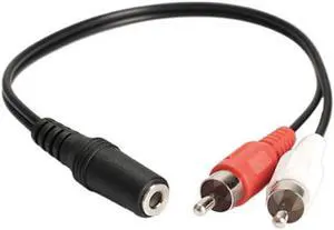 1Pcs Pohiks 3.5mm Speaker Cables 1/8 Inch Stereo Female To 2 RCA Male Jack Adapter Audio Y Cable Splitter