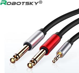 1Pcs Robotsky Jack 3.5mm to 6.35mm Adapter Audio Cable for Mixer Amplifier CD Player Speaker 6.5mm 3.5 Splitter Jack Male Audio Cable