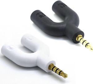 1Pcs Headphone Microphone Splitter 3.5mm Audio Splitter U Jack to Headphone Microphone 2 Way U Splitter Converter Adaptor
