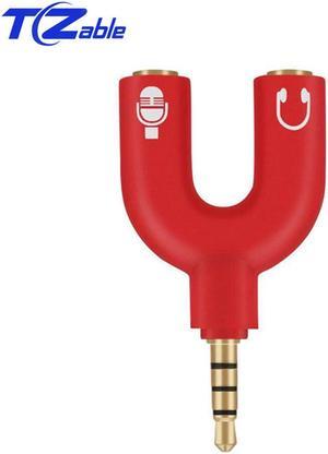 1Pcs Audio Splitter 3.5mm Jack Audio Converter Laptop Mobile Phone Connect Microphone Headset AUX Cable 2 in 1 Swivel U Type Adapter