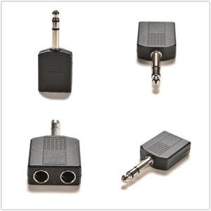 1Pcs 6.7x2.8cm 1/4" Stereo Audio Jack Plug Adapter Single Male to Female 6.35mm Dual Mono Headphone Microphone Y Splitter Converter