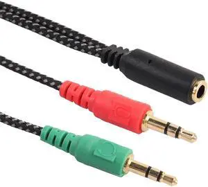 1Pcs centechia Audio Extension Cord 15cm 3.5mm Stereo Audio 1 F to 2 M Earphone Splitter Headset Microphone Adapter