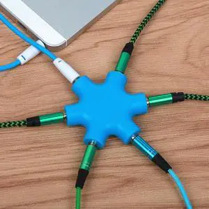 1Pcs SIANCS 5 Way Port Aux Multi Headphone Earphone Audio Splitter Lead Adapter Converter 1 Male to 2 3 4 5Female Cable