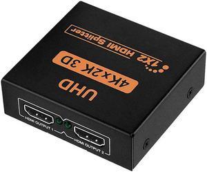1Pcs 1x2 HDMI Splitter v1.4b View 4K 3D 1080p One Input to Two Output Top US Plug