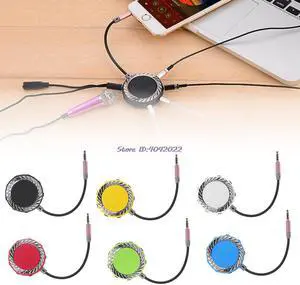 1Pcs 4 Pole 3.5mm Jack 1 Male To 9 Female Earphone With Mic Audio Splitter Adapter