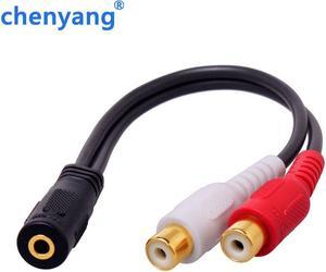 1Pcs gold plated head Stereo Splitter 3.5mm Female to 2 RCA Audio Jack Cable Adapter 25cm/0.25m