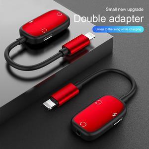 1Pcs 3 in 1 Audio Adapter charging Earphone Cable For iPhone XS X 7 8 plus Aux Jack headset For 8 Pin 3.5 mm To Headphone splitter