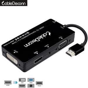 1Pcs hdmi Splitter hdmi to hdmi vga dvi Audio and video cable hdmi hub Multiport adapter 4in1 Converter For PS3 hdtv Monitor Laptop