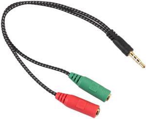 1Pcs 3.5mm Stereo Audio Male to 2 Female Headphone/Mic Y Splitter Cable 3.5mm 4 Pole Male Port Convert to Dual 3.5 Female Port