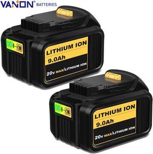 2X DCB206-2 FOR DeWALT DCB206 20Volt Lithium Ion XR Battery DCB205-2 DCB200 DCB204 9Ah