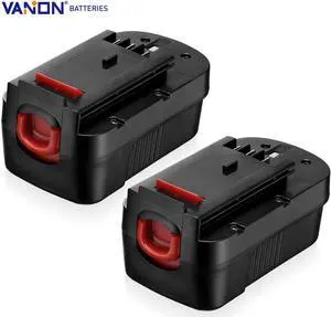2Pack 18 Volt 3600mAh Replacement Battery for Black & Decker HPB18, HPB18-OPE ,A1718, FS18BX 18V Tools Batteries