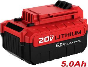 6000mAh 20 Volt Max Lithium Ion Battery + 20V Battery Charger for Porter  Cable PCC680L PCC682L PCC685L PCC685LP PCC699L Black+Decker 20V MAX Lithium  Battery LBXR20 LB2X4020-OPE 