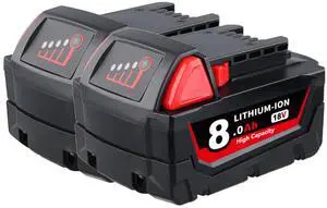VANON 2pack for milwaukee M18 18V 8.0ah LI-ION 48-11-1890 48-11-1850 48-11-1828 48-11-1820 48-11-1815 Cordless Tools