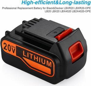 2Pack 3.0Ah Lithium Battery for Black & Decker 20V and Lcs1620 20V Charger Compatible with LB20 Lbx20 LBXR2020 LBX4020 LB2X4020-OPE LBXR20-OPE