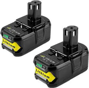 2Pack 5.0Ah Li-ion P108 Replacement for Ryobi 18V Battery, Compatible with ONE+ P102 P103 P104 P105 P107 P108