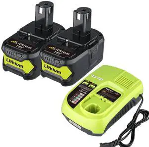 Vanon 2X 5.0Ah Battery & Charger for Ryobi P108 P106 18V One+Plus High Capacity Lithium Battery P102 P103 P104 P105 P107 P109