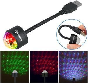 Renewgoo DJ GooMagic Strobe Laser Ball Mini Disco USB Light Projector Neon Party Car Lamp Roof Interior Light, Red/Green/Blue
