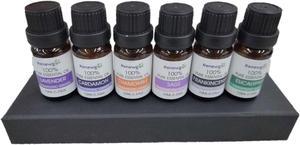 Renewgoo Essential Oils 6-Piece Set for Diffuser, Humidifier, Aromatherapy, Aroma Diffusers - Lavender, Chamomile, Sage, Cardamom, Frankincense, and Eucalyptus