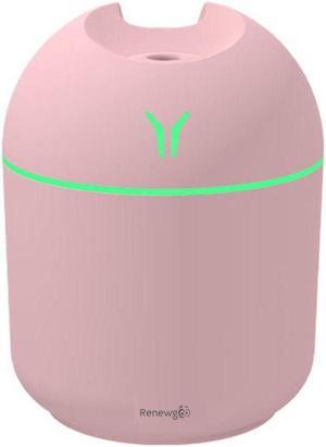 Renewgoo GOO2O Mini Humidifier with Ultrasonic Cool Mist Air and Super Quiet Operation with LED Night Lights for any Bedroom, Nursery, Home, Office, Car, or Hotel, Pink