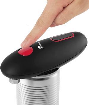 Renewgoo GooChef Electric Can Opener One Touch Battery Operated Open Strong Stainless Steel Sharp Cutting Smooth Edge Hands Free Pro Automatic Kitchen Gadget, Red/Black